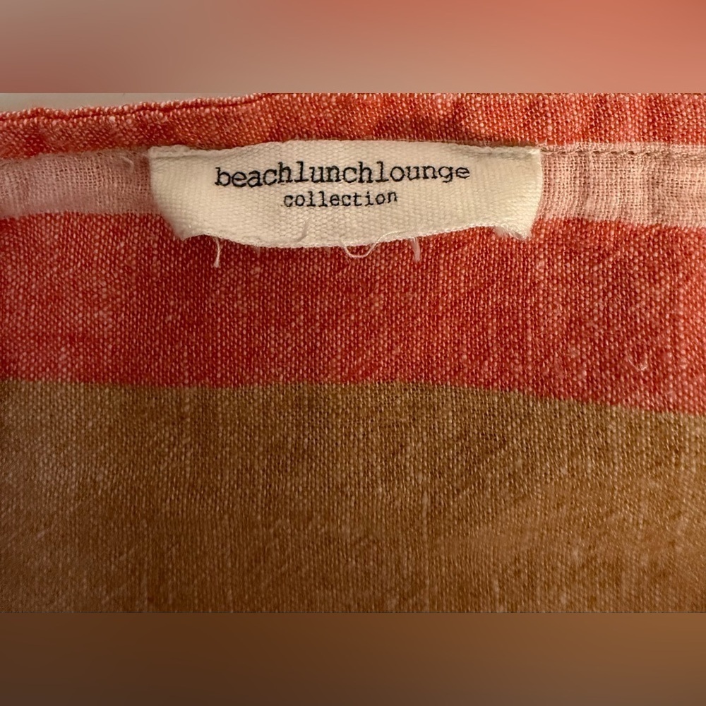 Beach lunch lounge preppy chic linen cotton striped summer romper pockets size 6 - Picture 9 of 10